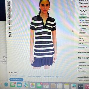 CINQ SEPT CLEMENT MINI DRESS/ NAVY AND CREAM